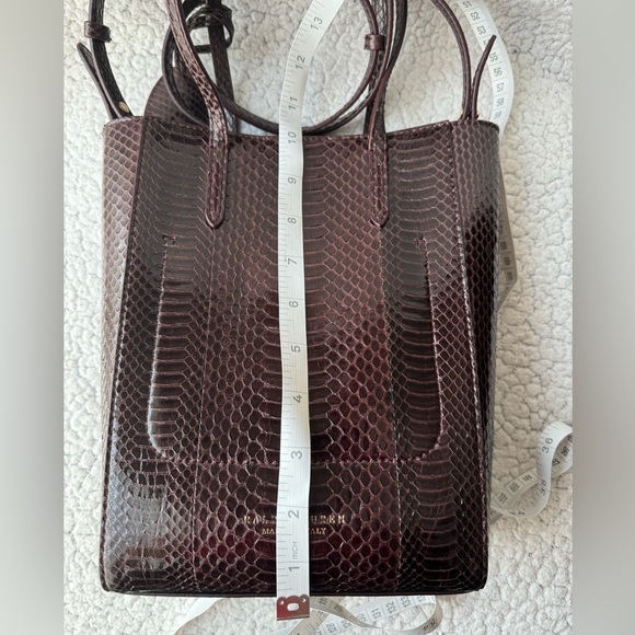 Ralph Lauren Collection Bordeaux Ayers Snakeskin Mini Modern Tote - Picture 15 of 16